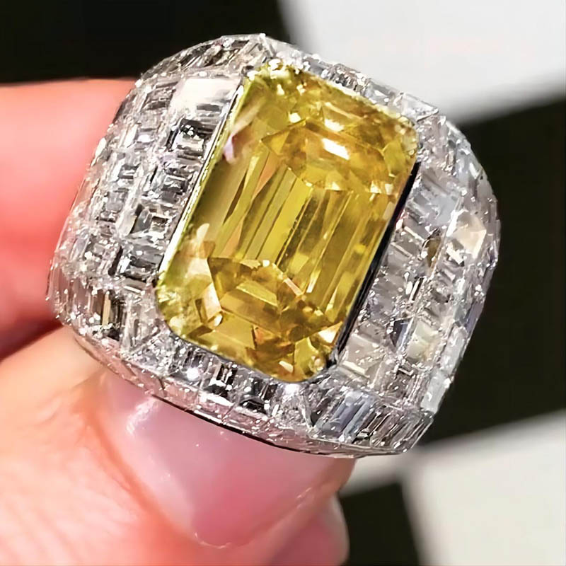 4.5 Ct Emerald & Baguette Cut Ring Bold Statement Style With Street Luxury