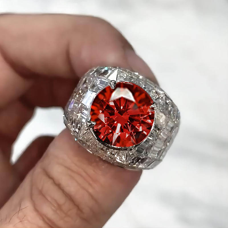 5.8 Ct Round& Emerald Cut Ring Bold Statement Style With Street Luxury - Image 3
